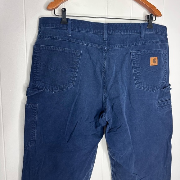 Carhartt B159 Navy Blue Canvas Work Pants Jeans - Picture 9 of 11